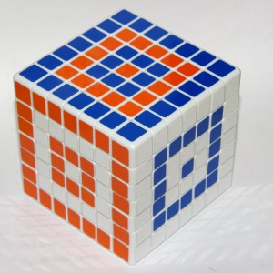 Кубик Рубика 7х7 (кольори попарно чергуються)